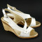 Sandale albe dama, din piele naturala cu platforma - S10A