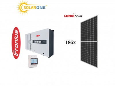 Kit sistem fotovoltaic 100 kW trifazat, invertor Fronius si 186 panouri Longi 545W foto