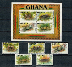 Ghana 1993 - Fauna, crabi, serie+bloc neuzat foto