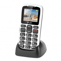 Telefon GSM Senior M-life, Docking, Radio FM, Lanterna, Alb foto