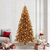 VidaXL Brad de Crăciun cu 300 LED cu suport Auriu 240 cm PET 3396646