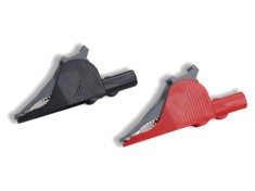 Bornă crocodil CAL TEST 36A neagră și roșie, prindere max. 32mm, set 2 bucăți
