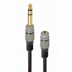 ADAPTOR audio GEMBIRD stereo (1 x 6.5 mm jack T la 1 x 3.5 mm jack M) 0.2M negru &amp;amp;quot;A-63M35F-0.2M&amp;amp;quot; foto