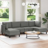 vidaXL Set de mobilier pentru living 6 pcs Gri &icirc;nchis Țesătură 3413807