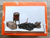 Kit BRASERO-BRASIER CHARCOAL PAN Firma BELGO MODELS Cod 001 Scara 1/35 DIORAMA MACHETA ASAMBLARE HOBBY WWII ACCESORII RĂȘINĂ SOBĂ CĂRBUNI, 1:32