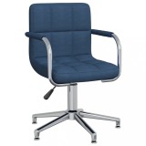 VidaXL Scaun de bucătărie pivotant, albastru, material textil