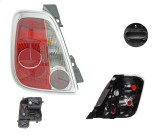 Stop spate lampa Fiat 500 (312), 03.2007-08.2015, spate, Stanga, cabrio, cu lampa ceata; P21W+PY21W+R10W; rama argintie;