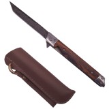 Briceag de vanatoare IdeallStore?, Kahndaq Blade, 21.5 cm, otel inoxidabil, maro, teaca piele inclusa