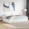 Cadru Pat LED vidaXL Alb 180x200 cm Lemn Prelucrat - Suport Saltea Robust, Design Modern