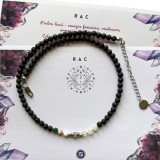 Colier la baza gatului cu 7 cristale si lava vulcanica pentru zodia Rac