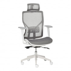 Vinsetto Scaun Ergonomic de Birou cu Tetieră, Reglabil, Gri, 67x65x120-128cm, Design Modern | Aosom Romania