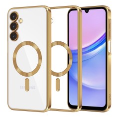 Husa premium Samsung Galaxy A15 4G Techsuit Luxury Crystal MagSafe, auriu foto
