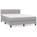Cumpara ieftin Pat continental, gri deschis, 140x200 cm, material textil