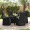 vidaXL Scaune reclinabile de grădină 5 pcs Negru 80 x 80 x 73 cm