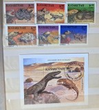 Kazahstan (1994) - Serie completă Timbre + Coliță "Reptile și Șop&acirc;rle " (Obliterat / Ștampilat Almaty) VRT1