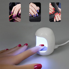 Mini lampa UV manichiura, 3W, pentru deget, alimentare USB, timer 60s foto