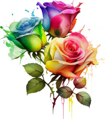 Sticker decorativ, Trandafiri, Roz, 68 cm, 1354STK-2 foto