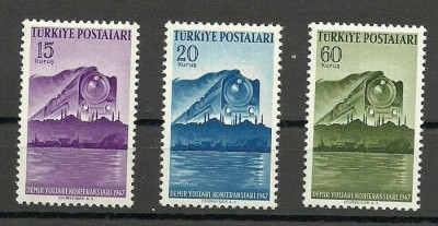 Turkey 1947 Railway congress, Trains, MNH S.491 foto