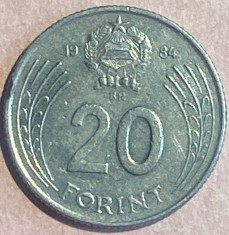 20 FORINT 1984 UNGARIA/ CUPRU NICHEL 7,05g si 26,8 mm./ MONEDA DIN POZE/ P