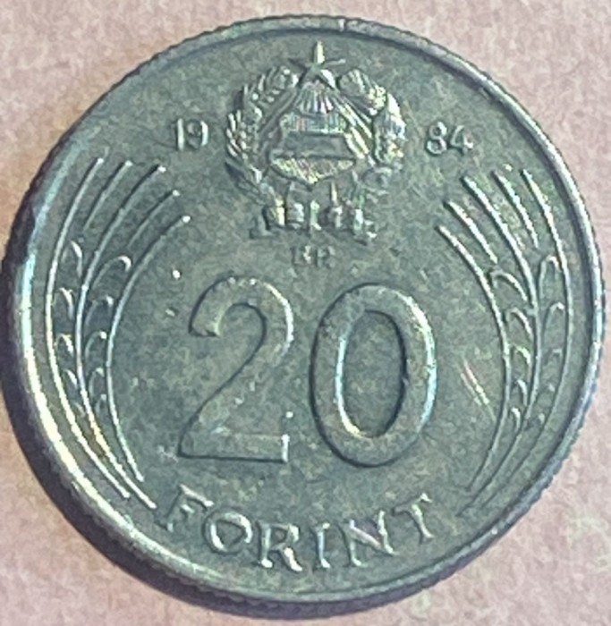 20 FORINT 1984 UNGARIA/ CUPRU NICHEL 7,05g si 26,8 mm./ MONEDA DIN POZE/ P