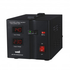 Stabilizator automat de tensiune Well, servo motor Secure, 1000 VA