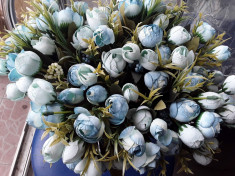 Buchet flori artificiale - BOBOCI BUJORI, H 30 cm bleo- turquoise foto
