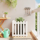 Jardiniera Grădină Design Gard vidaXL, Lemn Masiv Pin, 60x60x60cm, Albă, Ghiveci Exterior Interior