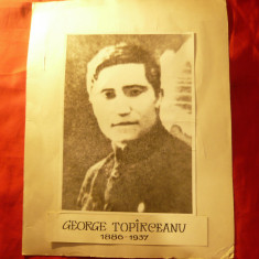 Fotografie George Toparceanu , pe carton , dim.=26,5 x33,5cm