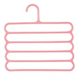 Umeras din Plastic, Antiderapant si Multifunctional pentru Organizarea Hainelor, cu 5 Pozitii, 31x31 cm, Roz