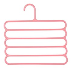 Umeras din Plastic, Antiderapant si Multifunctional pentru Organizarea Hainelor, cu 5 Pozitii, 31x31 cm, Roz