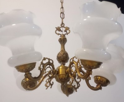 Spectaculos candelabru din bronz 5 brațe foto