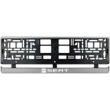 Set 2 bucati, suport numar inmatriculare argintiu Seat, Autohelix MSA