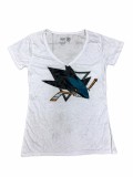 Tricou Dama San Jose Sharks NHL White Shadow Logo Marime S Alb