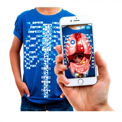 Tricou Pentru Adulti Ar (realitate Augmentata), Curiscope Virtuali Tee, Corpul Uman, Marimea S foto