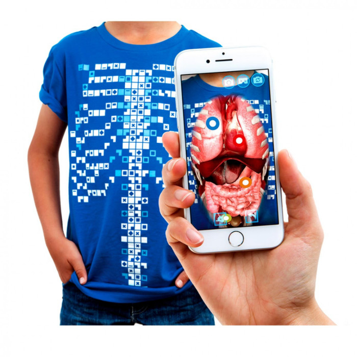 Tricou Pentru Adulti Ar (realitate Augmentata), Curiscope Virtuali Tee, Corpul Uman, Marimea L