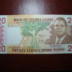 SIERRA LEONE 20 LEONES 1988 UNC-