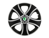 Cumpara ieftin Set 4 capace roti Bis Gri-Negru R14 pentru gama auto Skoda, Autohelix MSA