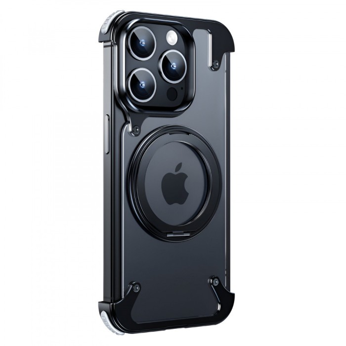 Husa de protectie compatibil cu iphone 15 pro max, flippy, incarcare wireless, tehnologie magsafe, inel magnetic rotativ 360 cu functie de suport, ram
