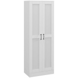 HOMCOM Dulap cămară de bucătărie 175 cm, cu 2 uși Soft-Close și 5 rafturi, rafturi reglabile, economisire spațiu, alb | Aosom Romania