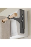 Set de 2 suporturi pentru vergele de draperie, fără găurire, pentru cutia oblonului, suport pentru draperie, metalic și durabil, diametru 20-28 mm, su