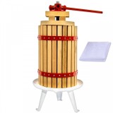 Presa manuala pentru struguri si fructe Elefant FP-30, capacitate 30 L, lemn masiv de stejar, fonta, otel