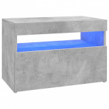 Comodă TV cu lumini LED, gri beton, 60x35x40 cm