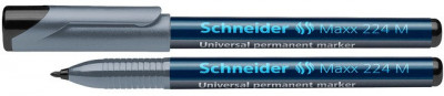 Universal Permanent Marker Schneider Maxx 224 M, Varf 1mm - Negru foto