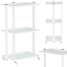 Ajutor cosmetic pentru salonul de coafură ST027B, dulap universal cu roți, cu trei rafturi