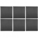 Set 6 covorase pardoseala, 60 x 60 cm, 12 mm grosime, Negru