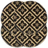 VidaXL Naproane, 4 buc., negru, 38 cm, iută, rotund