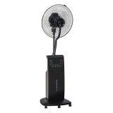 Cumpara ieftin HOMCOM Ventilator Nebulizator cu Apă, Telecomandă, 3 Viteze, Oscilație, Temporizator, Ф44.5x135cm, Negru | Aosom Romania