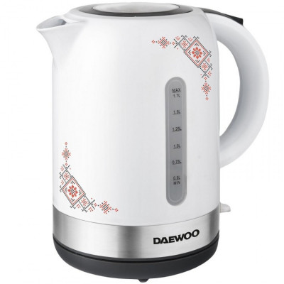 Fierbator Daewoo DK2400TR, putere 2400 W, capacitate 1.7 l, design traditional, filtru detasabil, alb foto