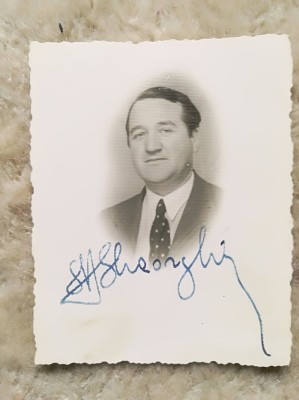Foto STEFAN GHEORGHIU sufleur, anii 30-40 Opera Bucuresti semnatura 8 x 6,5 cm foto