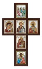 Crucifix Iisus 52 x 31 cm argint color